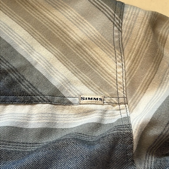 Simms Blue and Gray Hooded Stripped Shacket Size Large - Picture 14 of 16